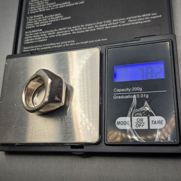 VTG Israel Electroform Sterling Silver Geometric Ring Size 7 Modernist 7.82g - Picture 10 of 10